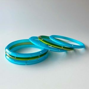 Vintage Lucite Moonglow Bangles Bracelet Set of 6